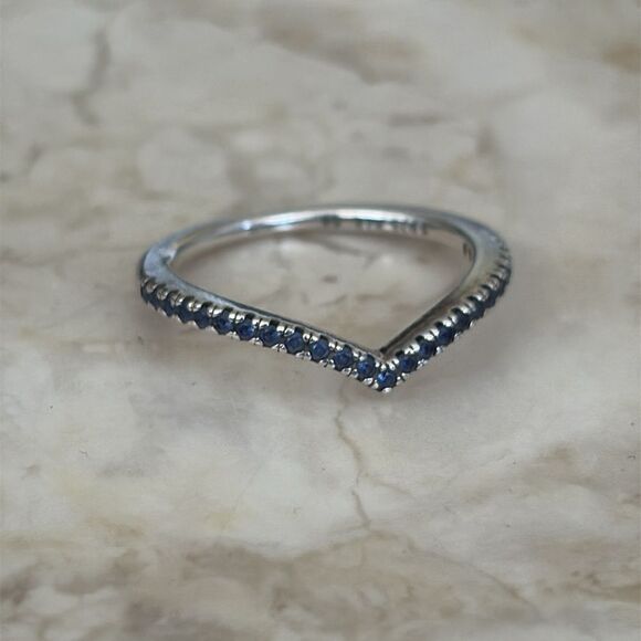 NWOT Pandora Timeless Wish Sparkling Blue Crystals Ring Sterling silver - Picture 5 of 8